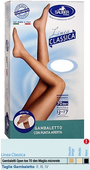 SAUBER GAMBALETTO OPEN TOE MAGLIA MICRORETE 70 DEN COLORE NEUTRO BEIGE TAGLIA 4 LINEA CLASSICA - Dolomiti e Natura