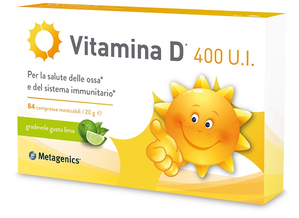 VITAMINA D 400 UI 84 COMPRESSE MASTICABILI GUSTO LIME - Dolomiti e Natura