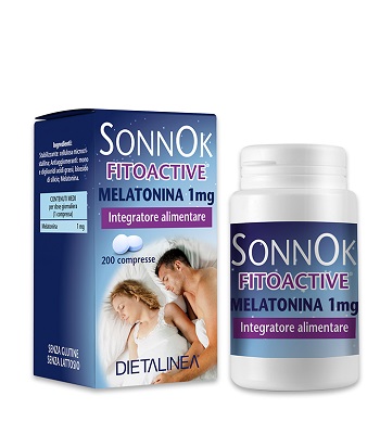 SONNOK FITOACTIVE MELATONINA 1MG 200 COMPRESSE DIETALINEA - Dolomiti e Natura