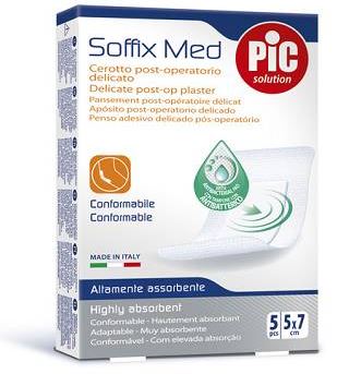 CEROTTO PIC SOFFIX MED IN TNT CON TAMPONE CENTRALE ASSORBENTE STERILE MONOUSO 5X7 CM ANTIBATTERICO 5 PEZZI - Dolomiti e Natura