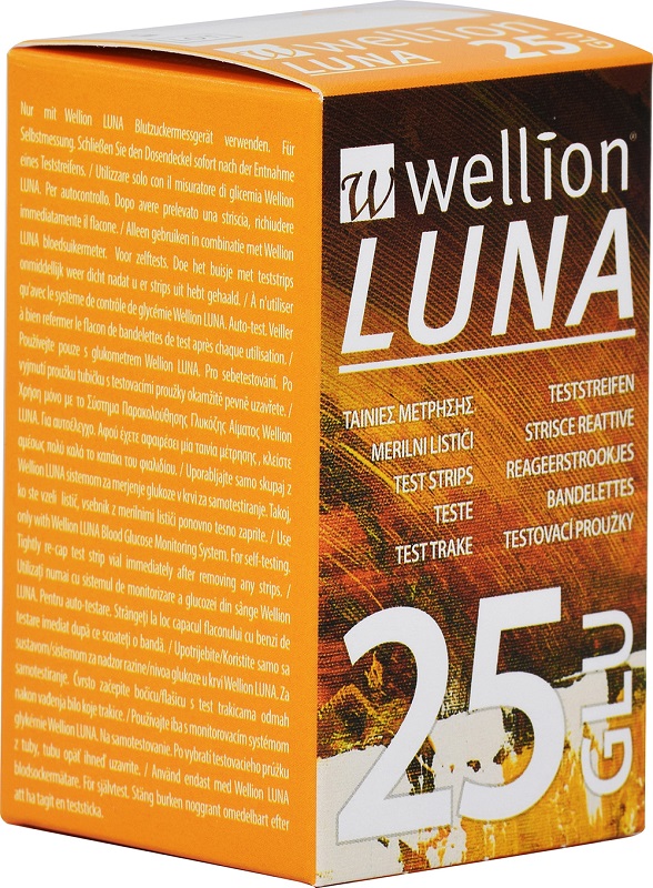 WELLION LUNA 25 STRIPS STRISCE PER MISURAZIONE GLICEMIA - Dolomiti e Natura