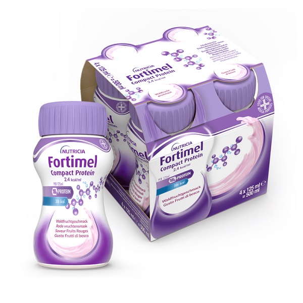 NUTRICIA FORTIMEL COMPACT PROTEIN GUSTO FRUTTI DI BOSCO 4 BOTTIGLIE DA 125 ML - Dolomiti e Natura