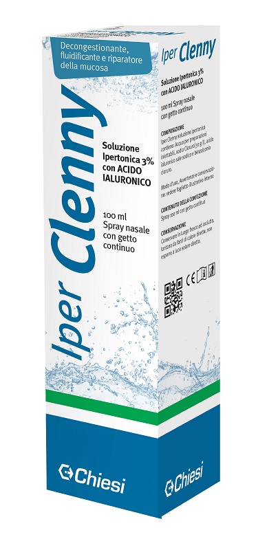 IPER CLENNY SPRAY NASALE EROGAZIONE CONTINUA SOLUZIONE IPERTONICA CON ACIDO IALURONICO 100 ML - Dolomiti e Natura