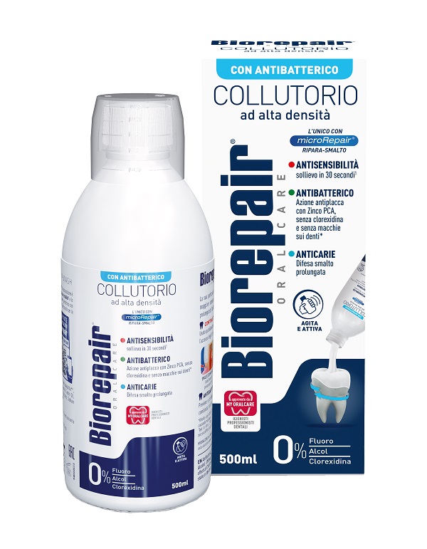 BIOREPAIR ORAL CARE COLLUTORIO ALTA INTENSITA' 3IN1 ANTISENSIBILITA', ANTIBATTERICO, ANTICARIE 500 ML - Dolomiti e Natura
