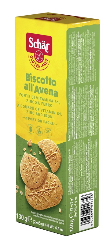 SCHAR BISCOTTI ALL'AVENA 2 BUSTE DA 65 G - Dolomiti e Natura