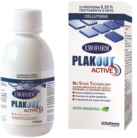 EMOFORM PLAK OUT ACTIVE CLOREXIDINA 0,20% COLLUTORIO 200 ML - Dolomiti e Natura