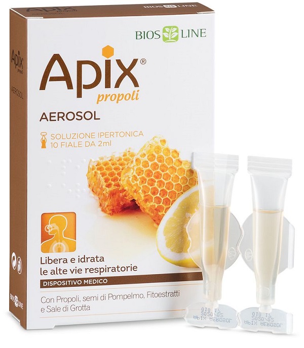 APIX PROPOLI AEROSOL 10 FIALE MONODOSE X 2 ML BIOSLINE - Dolomiti e Natura