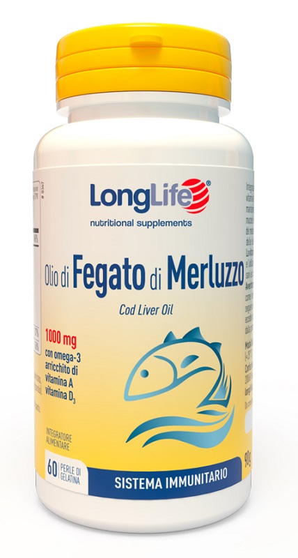 LONGLIFE OLIO FEGATO MERLUZZO 1000 MG 60 PERLE IN GELATINA - Dolomiti e Natura