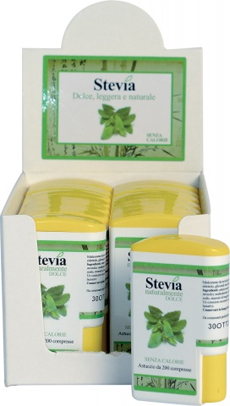 STEVIA EDULCORANTE 200 COMPRESSE DISPLAY CONTENENTE 14 DISPENSER - Dolomiti e Natura