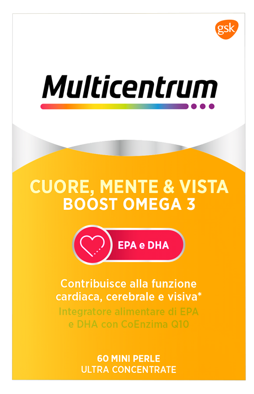 MULTICENTRUM CUORE MENTE E VISTA BOOST OMEGA 3 60 MINI PERLE - Dolomiti e Natura