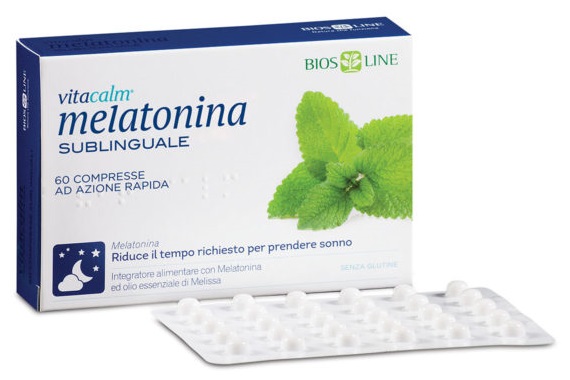 BIOS LINE VITACALM MELATONINA SUBLINGUALE 60 COMPRESSE 1 MG - Dolomiti e Natura