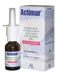ACTIMAR SOLUZIONE NASALE SPRAY SALINA 3% CON ACIDO IALURONICO + MSM 20 ML CON EROGATORE - Dolomiti e Natura