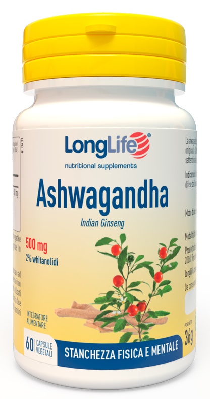 LONGLIFE ASHWAGANDHA 60 CAPSULE 500 MG - Dolomiti e Natura