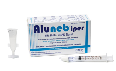 ALUNEB KIT SOLUZIONE IPERTONICA 3% 20 FLACONCINI + MAD NASAL ATOMIZZATORE - Dolomiti e Natura