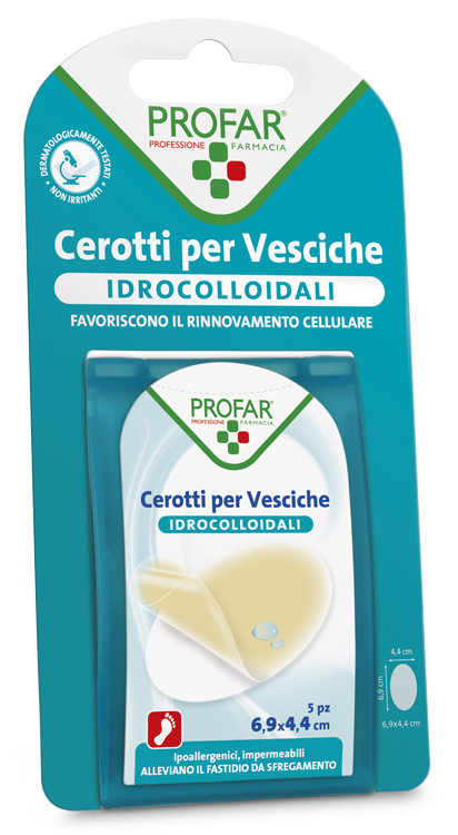 CEROTTO VESCICHE IDROCOLLOIDALE PROFAR 6,9X4,4 5 PEZZI - Dolomiti e Natura