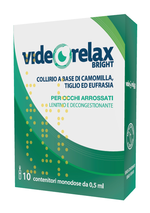 COLLIRIO LENITIVO DECONGESTIONANTE VIDEORELAX BRIGHT MONODOSE 0,5 ML 10 PEZZI - Dolomiti e Natura