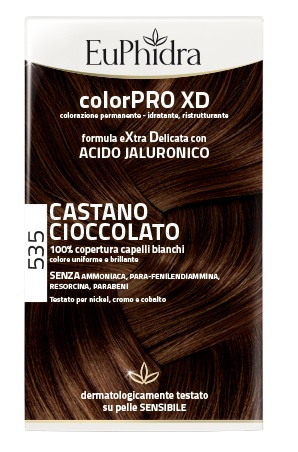 EUPHIDRA COLORPRO XD 535 CASTANO CIOCCOLATO GEL COLORANTE CAPELLI IN FLACONE + ATTIVANTE + BALSAMO + GUANTI - Dolomiti e Natura