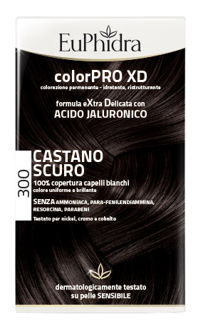 EUPHIDRA COLORPRO XD 300 CASTANO SCURO GEL COLORANTE CAPELLI IN FLACONE + ATTIVANTE + BALSAMO + GUANTI - Dolomiti e Natura