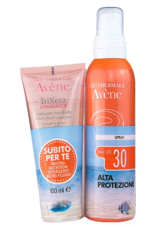 AVENE SOLARE KIT SPRAY SPF 30 200 ML + TRIXERA NUTRITION DETERGENTE 100 ML - Dolomiti e Natura