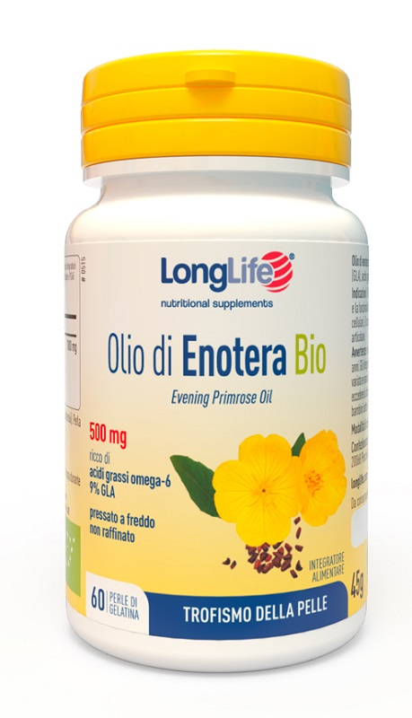 LONGLIFE OLIO ENOTERA BIO 500 MG 60 PERLE IN GELATINA - Dolomiti e Natura