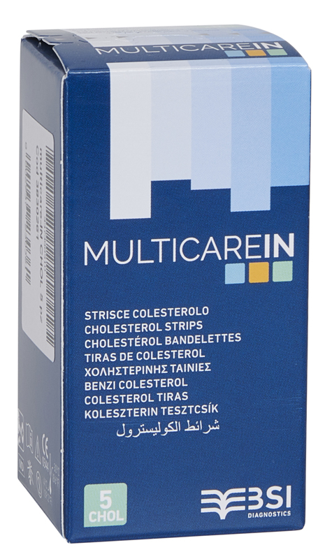 TEST COLESTEROLEMIA MULTICARE IN COLESTEROLO IN STRISCE CON ASPIRAZIONE CAPILLARE 5 PEZZI - Dolomiti e Natura