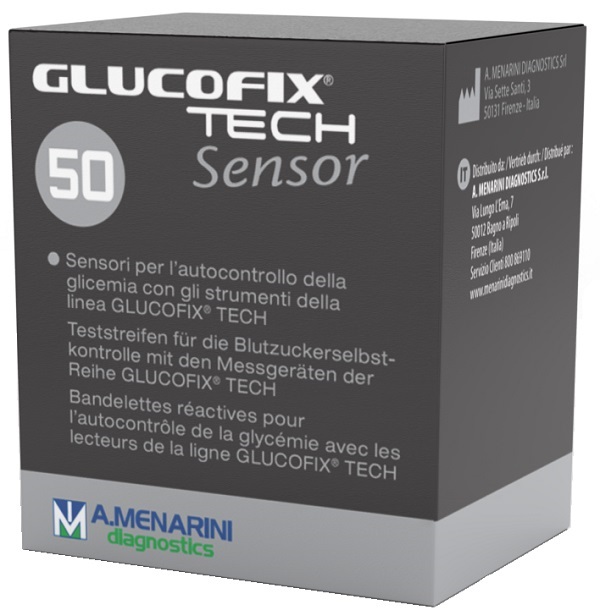 STRISCE MISURAZIONE GLICEMIA GLUCOFIX TECH SENSOR 50 PEZZI - Dolomiti e Natura