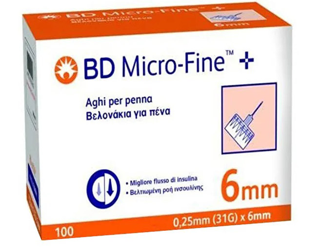 AGO PER PENNA DA INSULINA BD MICROFINE GAUGE 31 6MM 100 PEZZI - Dolomiti e Natura