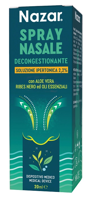 NAZAR SPRAY NASALE DECONGESTIONANTE SOLUZIONE IPERTONICA 2,2% 20 ML - Dolomiti e Natura