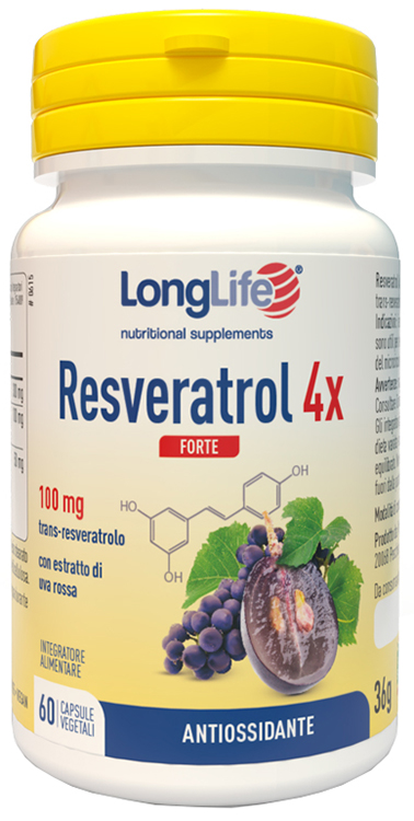 LONGLIFE RESVERATROL 4X FORTE 60 CAPSULE VEGETALI - Dolomiti e Natura