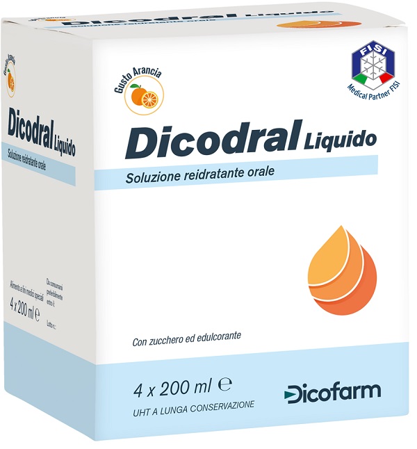 DICODRAL LIQUIDO SOLUZIONE REIDRATANTE ORALE 4 X 200 ML - Dolomiti e Natura