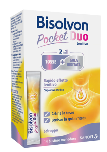 Bisolvon Duo Pocket Lenitivo Tosse + Gola Irritata 14x10 ml - Dolomiti e Natura