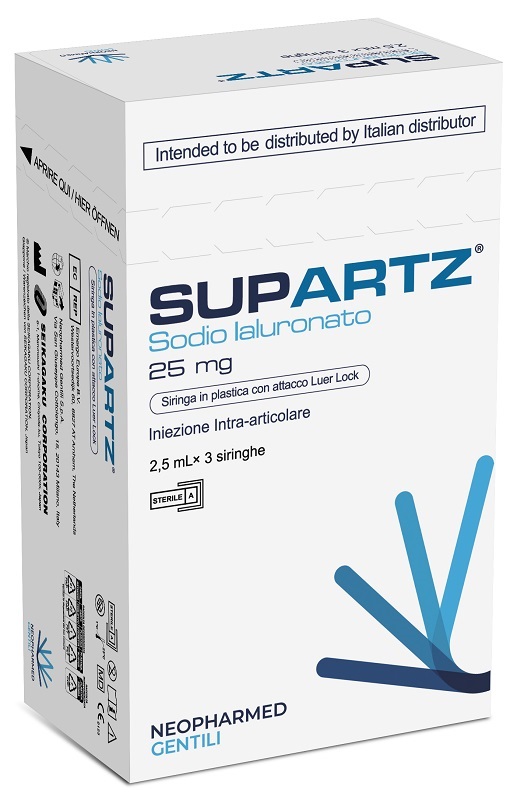 SIRINGA PRERIEMPITA INTRA-ARTICOLARE SUPARTZ ACIDO IALURONICO 25 MG 2,5 ML 3 PEZZI - Dolomiti e Natura