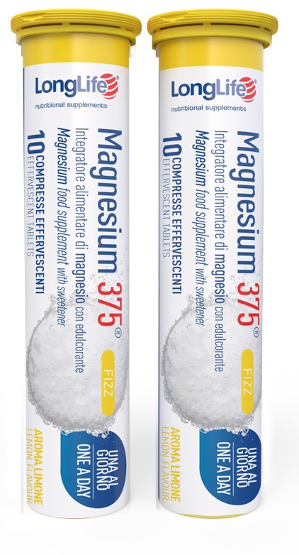 LONGLIFE MAGNESIUM 375 FIZZ 20 COMPRESSE EFFERVESCENTI DA 6,3 G - Dolomiti e Natura