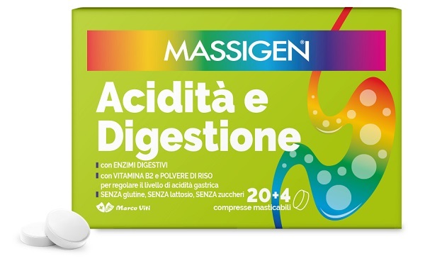 MASSIGEN ACIDITA' E DIGESTIONE 24 COMPRESSE MASTICABILI - Dolomiti e Natura