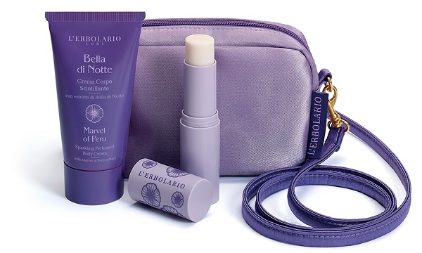 BELLA DI NOTTE MINI BEAUTY BAG SERATA SCINTILLANTE EDIZIONE LIMITATA 1 CREMA CORPO SCINTILLANTE 75 ML + 1 BURROCACAO - Dolomiti e Natura