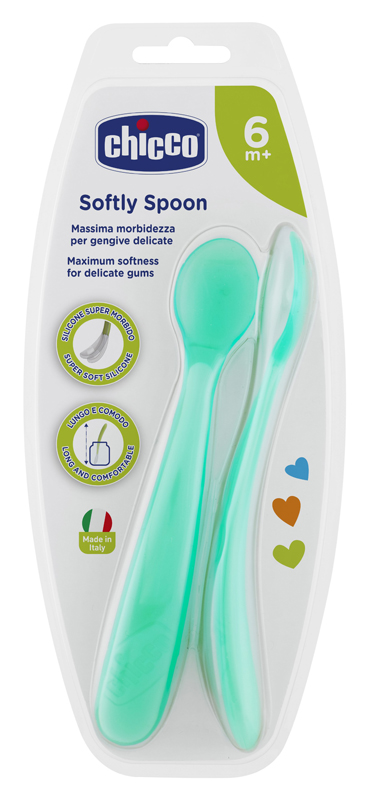 CHICCO CUCCHIAIO SILICONE MASCHILE BI PACK 6M+ - Dolomiti e Natura