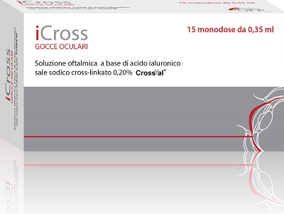 ICROSS SOLUZIONE OFTALMICA ACIDO IALURONICO CROSS-LINKATO 0,2% 15 MONODOSI DA 0,35 ML - Dolomiti e Natura