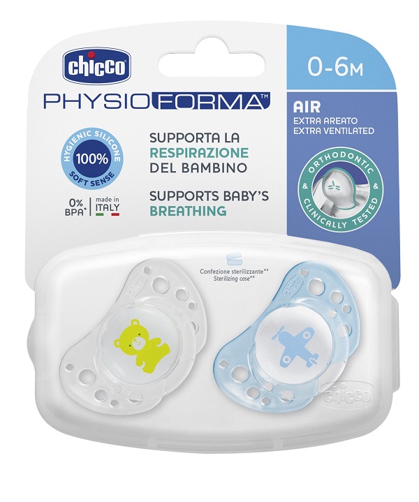 CHICCO SUCCHICCO AIR BOY SILICONE 0-6 MESI 2 PEZZI - Dolomiti e Natura