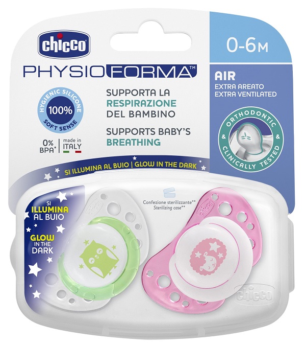 CHICCO SUCCHICCO AIR LUM SILICONE 0-6 MESI 2 PEZZI - Dolomiti e Natura