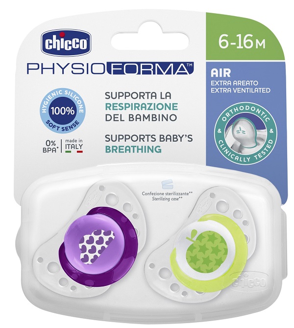 CHICCO SUCCHIETTO AIR GIRL IN SILICONE 6-16 MESI 2 PEZZI - Dolomiti e Natura