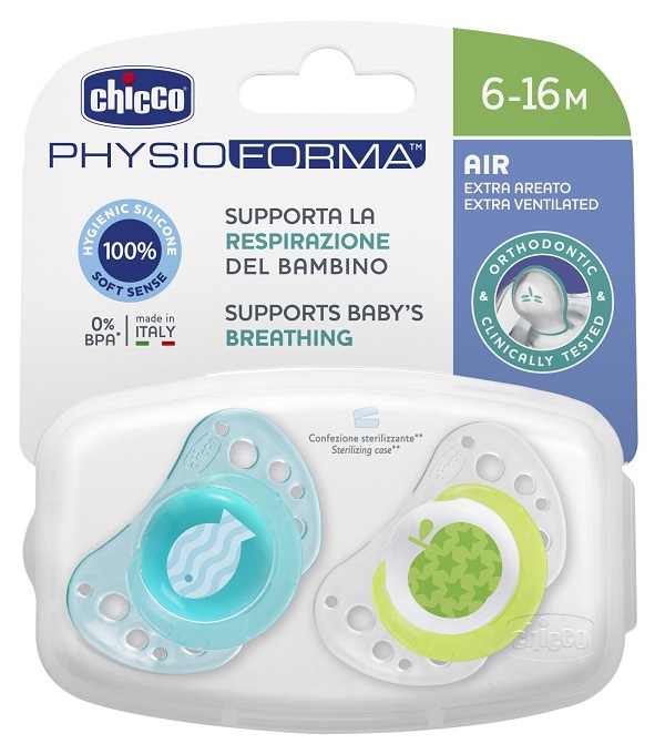 CHICCO SUCCHIETTO AIR BOY IN SILICONE 6-16 MESI 2 PEZZI - Dolomiti e Natura