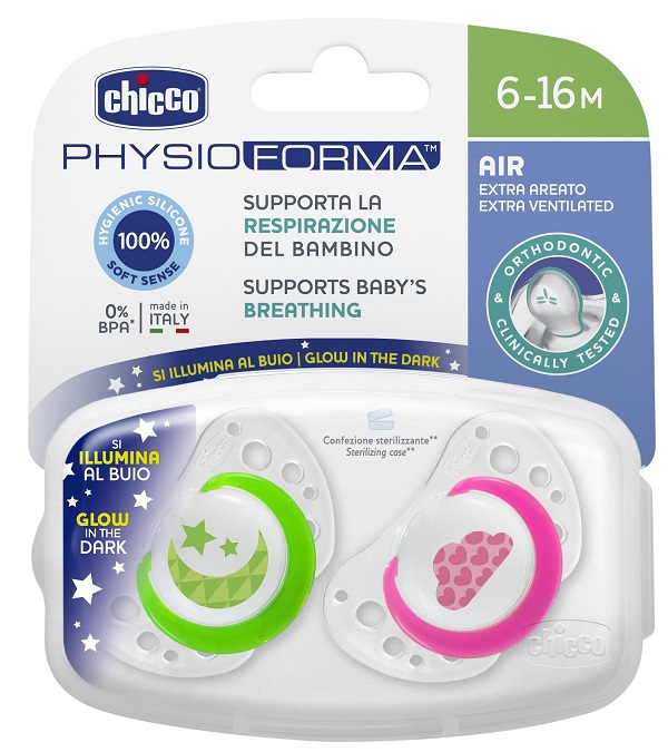 CHICCO SUCCHIETTO AIR LUMI IN SILICONE 6-16 MESI 2 PEZZI - Dolomiti e Natura
