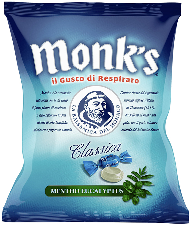 CARAMELLE MONK'S CLASSIC MENTA/EUCALIPTO 100 G - Dolomiti e Natura