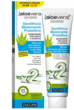 ALOEVERA2 DENTIFRICIO SBIANCANTE PROTETTIVO CON STEVIA 100 ML - Dolomiti e Natura
