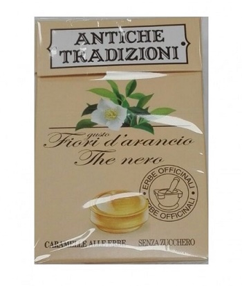 ANTICHE TRADIZIONI CARAMELLE SENZA ZUCCHERO FIORI D'ARANCIO  THE NERO - Dolomiti e Natura