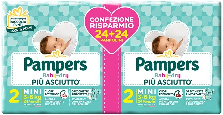 PAMPERS BABY DRY DUO DOWNCOUNT MINI 48 PEZZI - Dolomiti e Natura