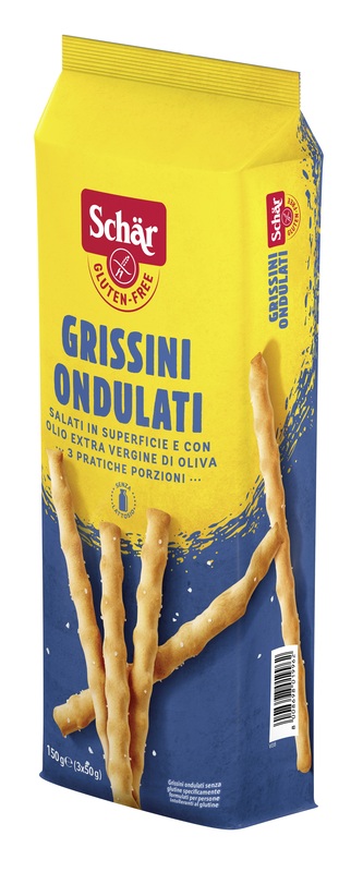 SCHAR GRISSINI ONDULATI SALATI IN SUPERFICIE 3 PORZIONI DA 50 G - Dolomiti e Natura