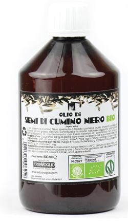 OLIO DI SEMI DI CUMINO NERO BIO 500 ML - Dolomiti e Natura