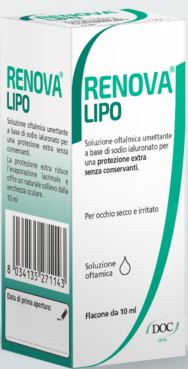 RENOVA COLLIRIO SOSTITUTO LACRIMALE A BASE DI ACIDO IALURONICO 0,4% E LIPIDI FLACONE DA 10 ML SENZA CONSERVANTI - Dolomiti e Natura
