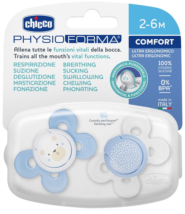 CHICCO SUCCHIETTO COMFORT BOY SILICONE 2-6 MESI 2 PEZZI - Dolomiti e Natura